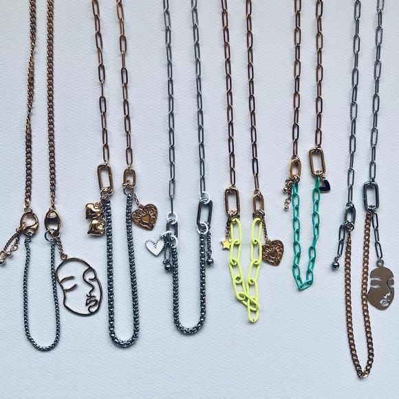 Modular 2in1 mixed metal silver and white with silver clasps and charms - Picture 5 of 5